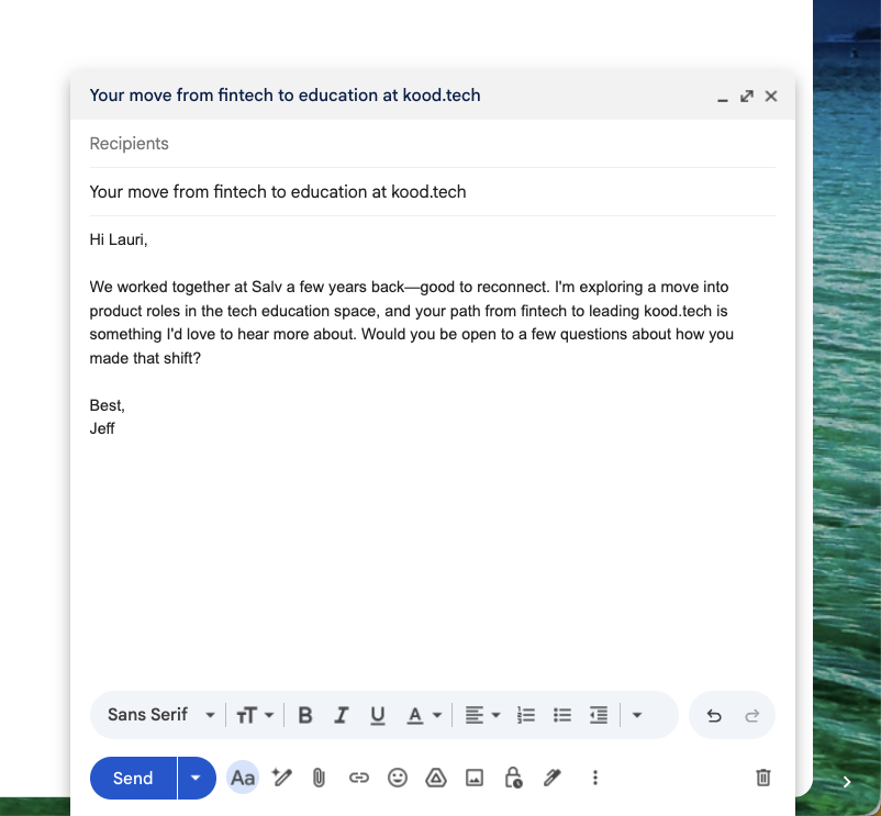 Gmail Send Outreach Email